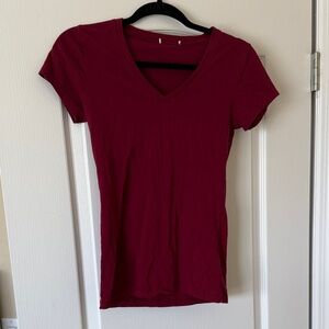 Target Women's Short Sleeve Burgundy Tee